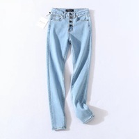 2020 Vintage Skinny cztery przyciski wysokiej talii dżinsy rurki kobiety Slim Fit Stretch spodnie dżinsowe pełnej długości Denim obcisłe spodnie 3